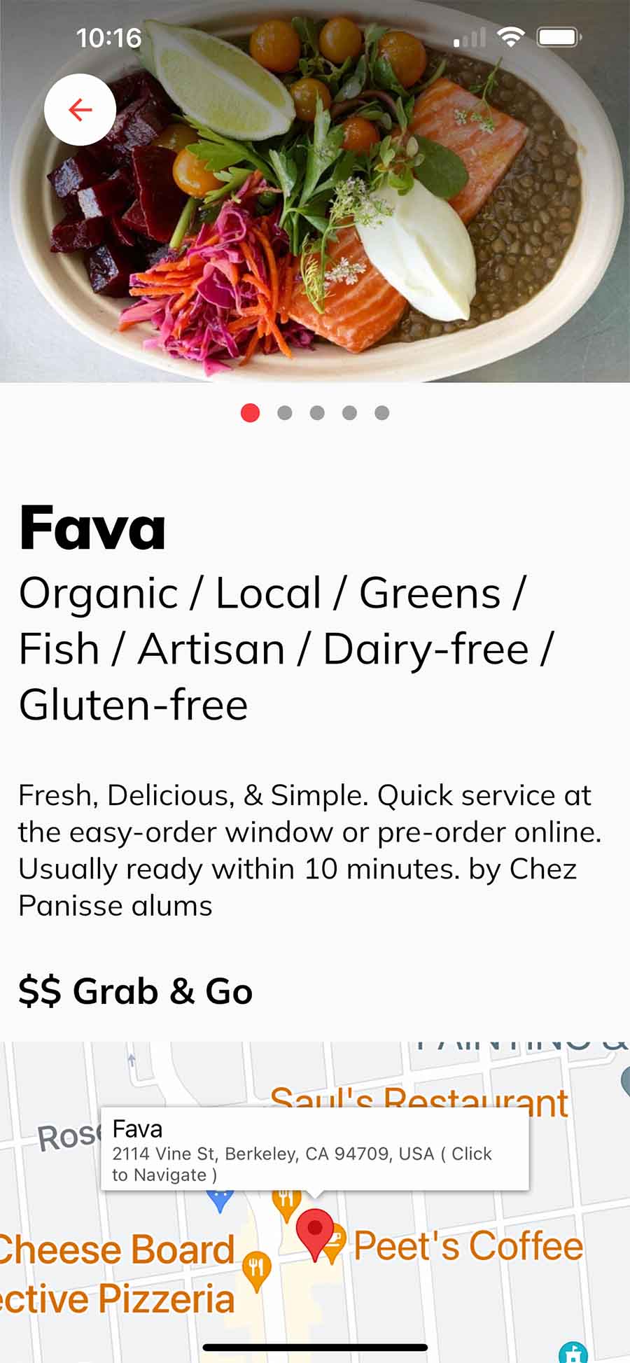 Healthy-Anywhere-App-details-page-healthy-restaurant-fava Healthy Anywhere restaurant overview learn about healthy sustainable restaurants nearby at a glance